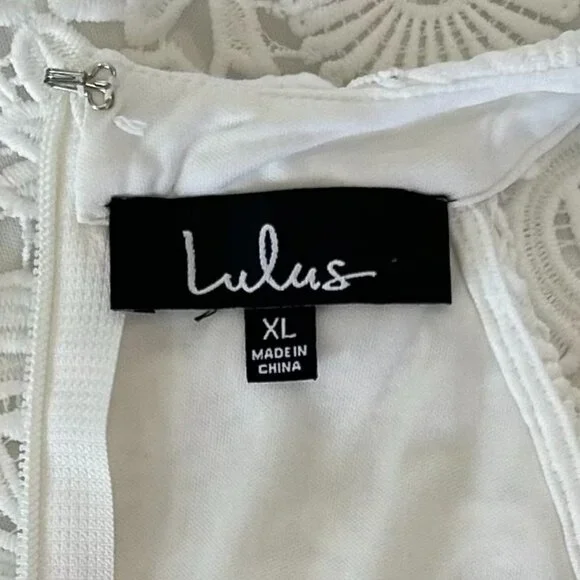 Lulu’s Ivory Lace Halter Mini Dress Floral XL - Picture 8 of 8